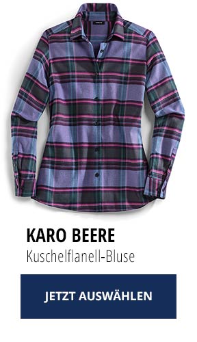 Kuschebluse-Flanell Karo Beere | Walbusch