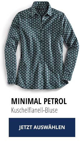 Kuschelflanell-Bluse Minimal Petrol | Walbusch