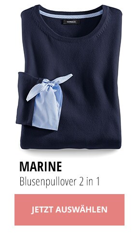Marine-Blusenpullover 2in1 | Walbusch