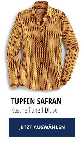 Kuschelflanell-Bluse Tupfen Safran | Walbusch