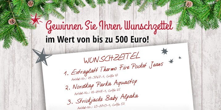 Gewinnspiel Wunschzettel | Walbusch