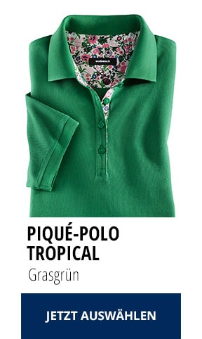 Piqué-Polo Tropical - Grasgrün | Walbusch